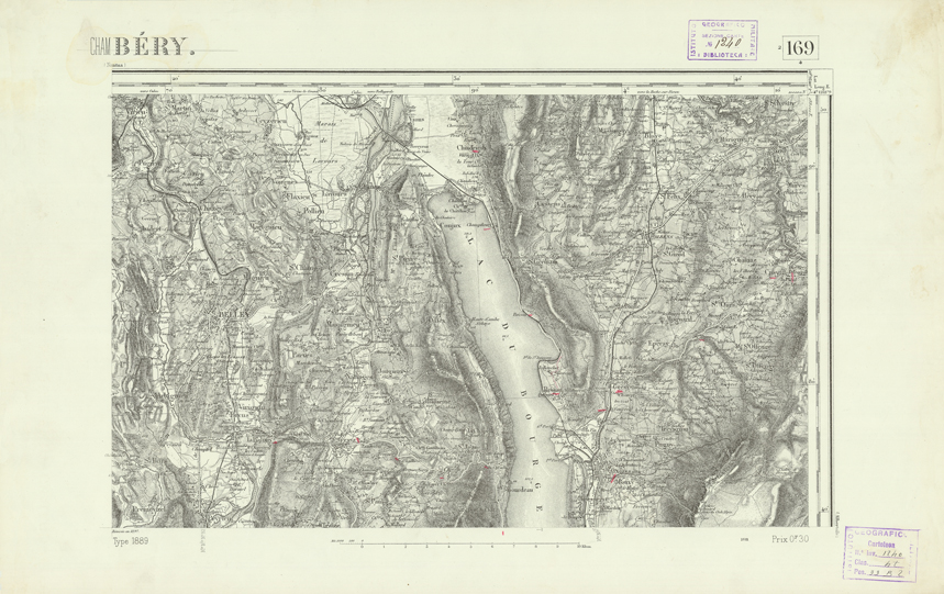 (N:22264) CARTE DE FRANCE - CHAMBERY (B0018859) Carte e stampe antiche: riproduzione a colori su carta (formato A2)