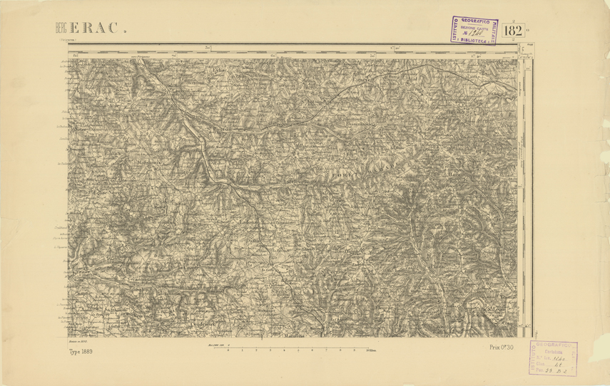 (N:22328) CARTE DE FRANCE - BERGERAC (B0018923) Carte e stampe antiche: riproduzione a colori su carta (formato A2)