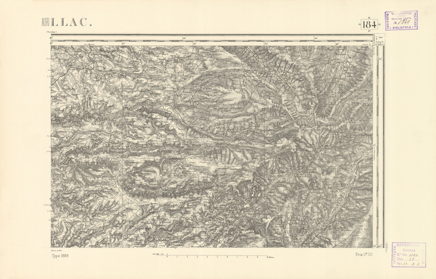 (N:22336) CARTE DE FRANCE - AURILLAC (B0018931) Carte e stampe antiche: riproduzione a colori su carta (formato A2)