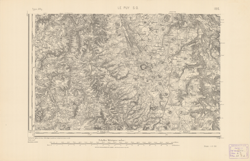 (N:22346) CARTE DE FRANCE - LE PUY S.O. (B0018941) Carte e stampe antiche: riproduzione a colori su carta (formato A2)