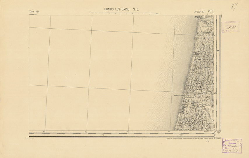 (N:22403) CARTE DE FRANCE - CONTIS LES BAINS S.E. (B0018998) Carte e stampe antiche: riproduzione a colori su carta (formato A2)