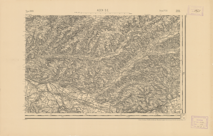 (N:22414) CARTE DE FRANCE - S.E. (B0019009) Carte e stampe antiche: riproduzione a colori su carta (formato A2)