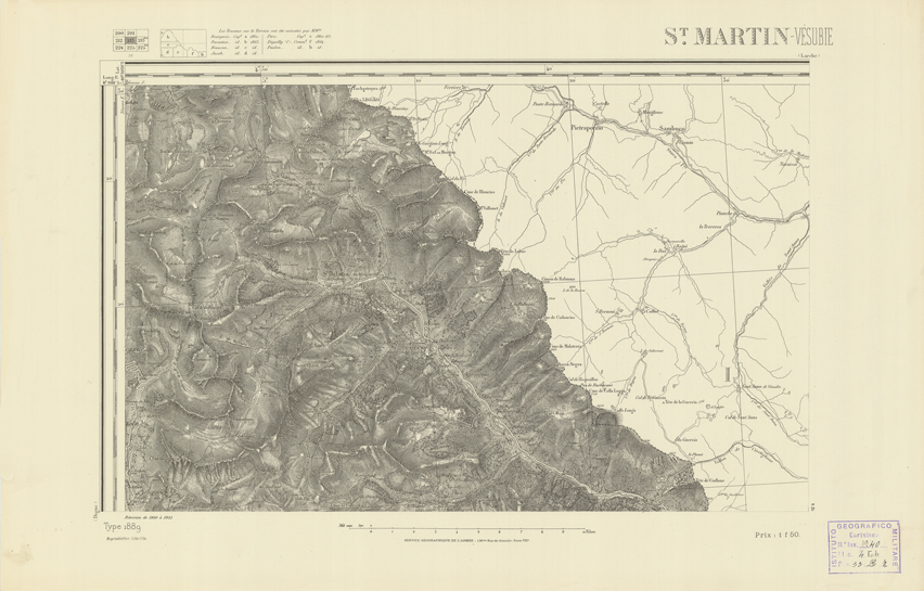 (N:22444) CARTE DE FRANCE - SAINT MARTIN VESUBIE (B0019039) Carte e stampe antiche: riproduzione a colori su carta (formato A2)