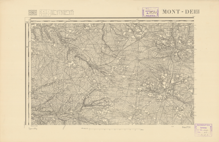 (N:22449) CARTE DE FRANCE - MONT DE MARSAN (B0019044) Carte e stampe antiche: riproduzione a colori su carta (formato A2)