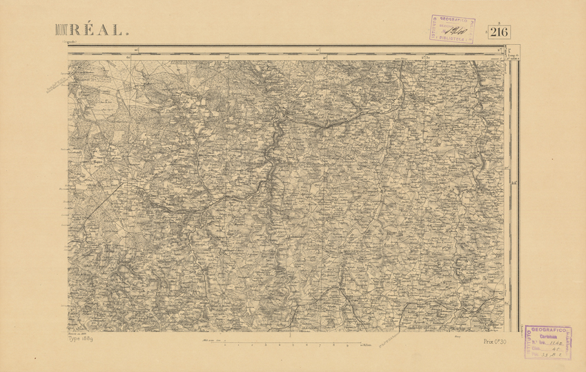 (N:22454) CARTE DE FRANCE - MONTREAL (B0019049) Carte e stampe antiche: riproduzione a colori su carta (formato A2)