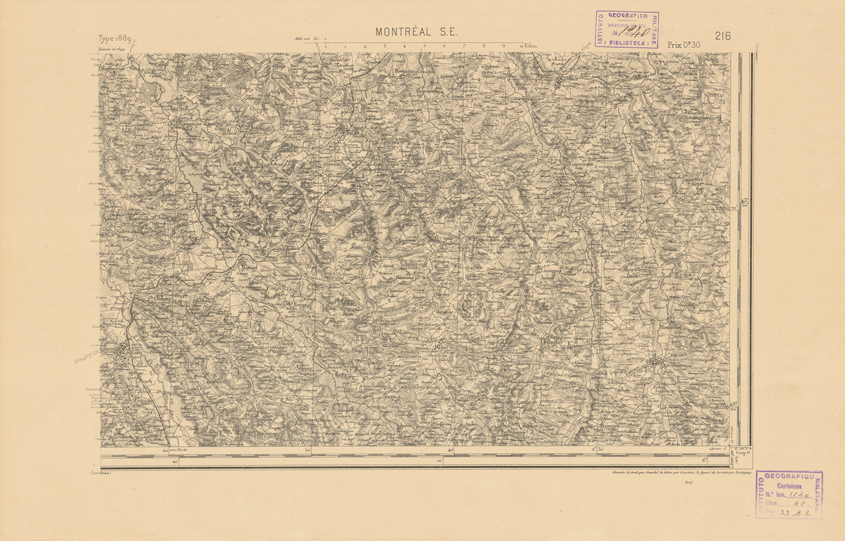 (N:22455) CARTE DE FRANCE - MONTREAL S.E. (B0019050) Carte e stampe antiche: riproduzione a colori su carta (formato A2)