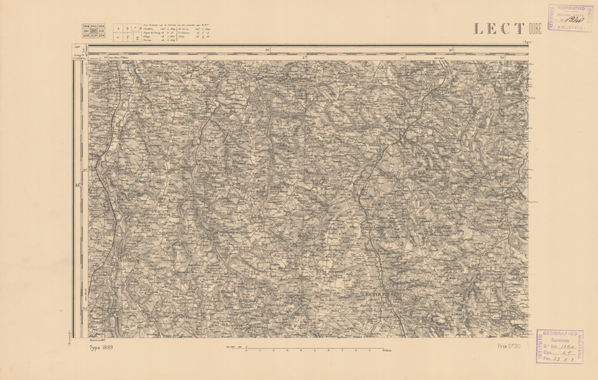 (N:22457) CARTE DE FRANCE - LECTOURE (B0019052) Carte e stampe antiche: riproduzione a colori su carta (formato A2)