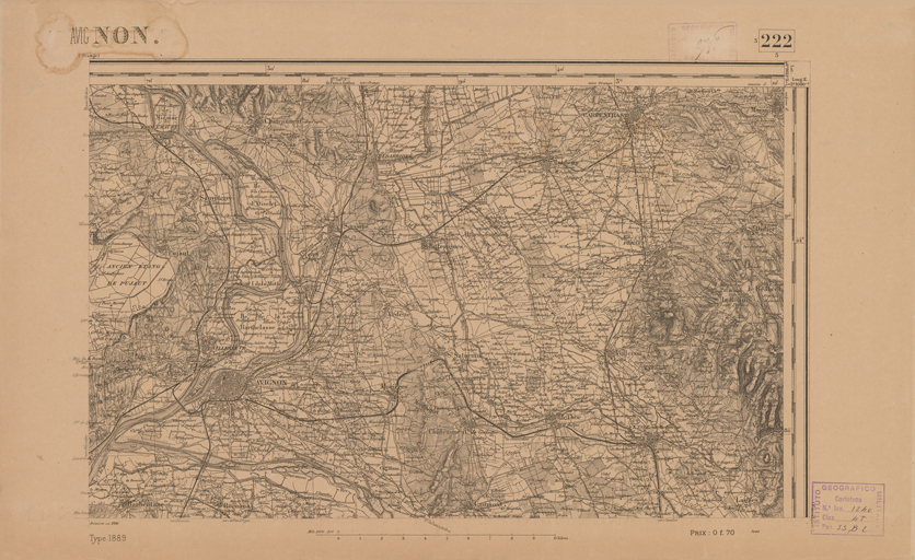 (N:22478) CARTE DE FRANCE - AVIGNON (B0019073) Carte e stampe antiche: riproduzione a colori su carta (formato A2)
