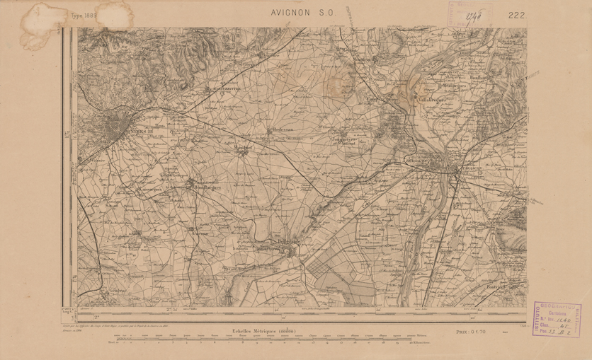 (N:22479) CARTE DE FRANCE - AVIGNON (B0019074) Carte e stampe antiche: riproduzione a colori su carta (formato A2)