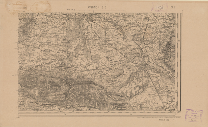 (N:22480) CARTE DE FRANCE - AVIGNON S.E. (B0019075) Carte e stampe antiche: riproduzione a colori su carta (formato A2)