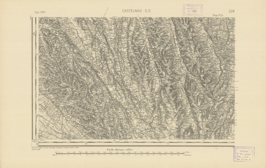 (N:22504) CARTE DE FRANCE - CASTELNAU S.O. (B0019099) Carte e stampe antiche: riproduzione a colori su carta (formato A2)