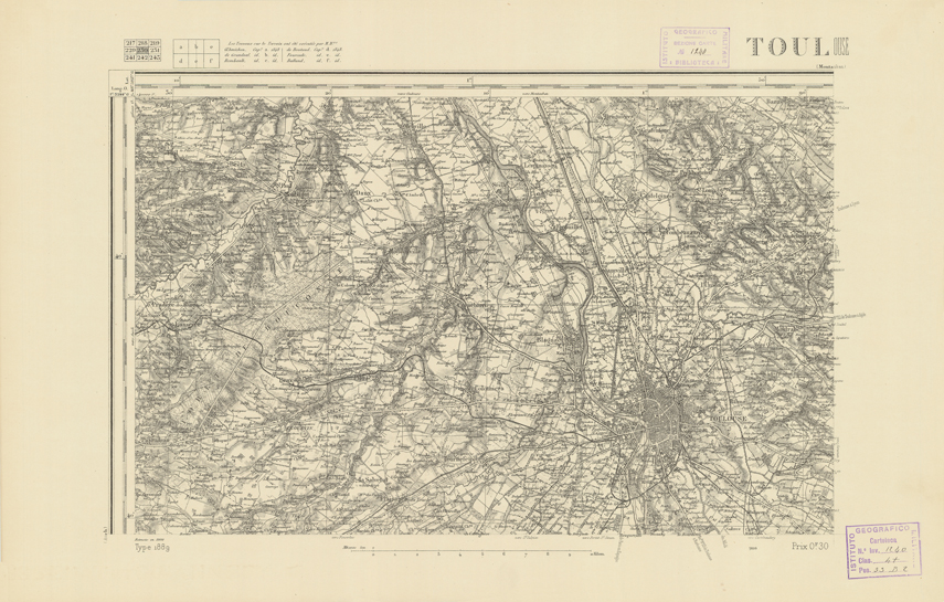 (N:22509) CARTE DE FRANCE - TOULOUSE (B0019104) Carte e stampe antiche: riproduzione a colori su carta (formato A2)