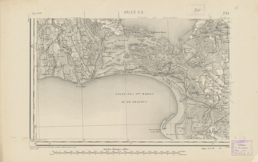 (N:22528) CARTE DE FRANCE - ARLES S.O. (B0019123) Carte e stampe antiche: riproduzione a colori su carta (formato A2)