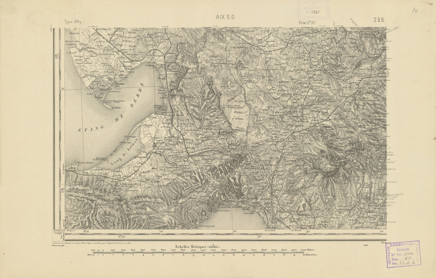 (N:22531) CARTE DE FRANCE - AIX S.O. (B0019126) Carte e stampe antiche: riproduzione a colori su carta (formato A2)