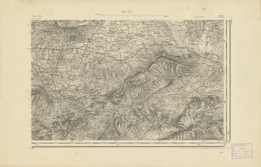 (N:22532) CARTE DE FRANCE - AIX S.E. (B0019127) Carte e stampe antiche: riproduzione a colori su carta (formato A2)