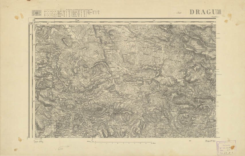 (N:22533) CARTE DE FRANCE - DRAGUIGNAN (B0019128) Carte e stampe antiche: riproduzione a colori su carta (formato A2)