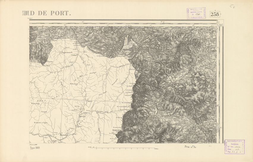 (N:22540) CARTE DE FRANCE - SAINT JEAN PIED DE PORTO (B0019135) Carte e stampe antiche: riproduzione a colori su carta (formato A2)