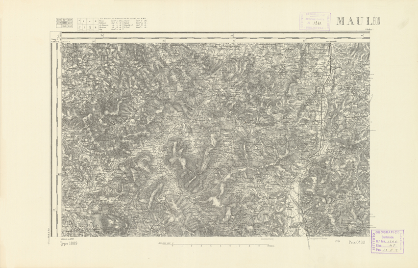 (N:22543) CARTE DE FRANCE - MAULEON (B0019138) Carte e stampe antiche: riproduzione a colori su carta (formato A2)