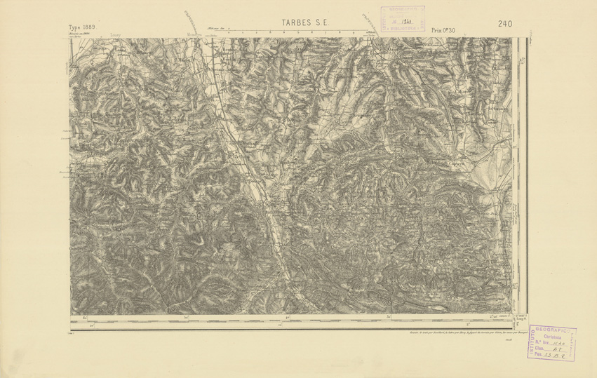 (N:22549) CARTE DE FRANCE - TARBES S.E. (B0019144) Carte e stampe antiche: riproduzione a colori su carta (formato A2)