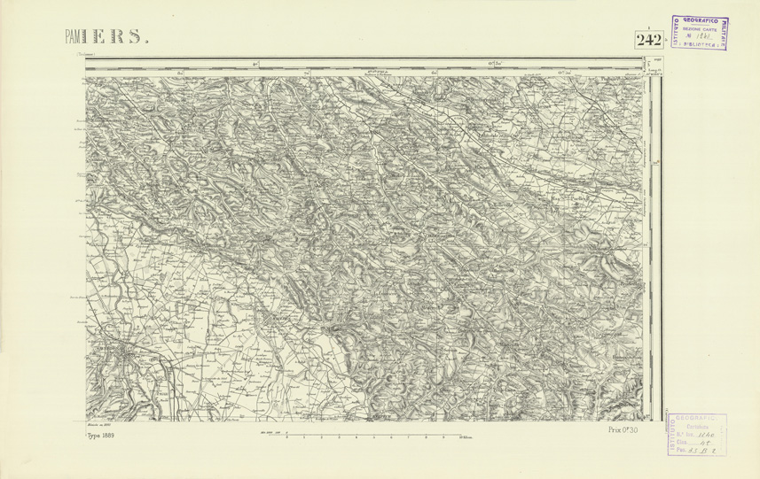 (N:22556) CARTE DE FRANCE - PAMIERS (B0019151) Carte e stampe antiche: riproduzione a colori su carta (formato A2)