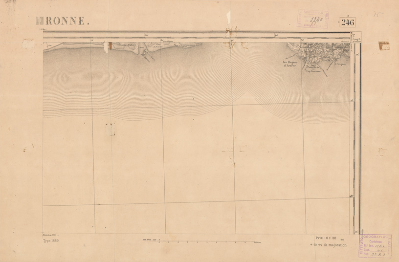 (N:22568) CARTE DE FRANCE - LA COURONNE (B0019163) Carte e stampe antiche: riproduzione a colori su carta (formato A2)