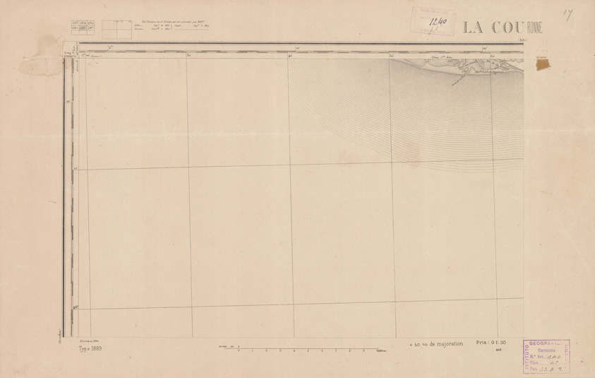 (N:22569) CARTE DE FRANCE - LA COURONNE (B0019164) Carte e stampe antiche: riproduzione a colori su carta (formato A2)