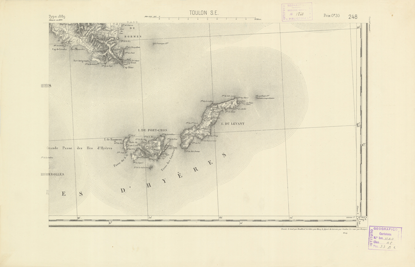 (N:22576) CARTE DE FRANCE - TOULON S.E. (B0019171) Carte e stampe antiche: riproduzione a colori su carta (formato A2)