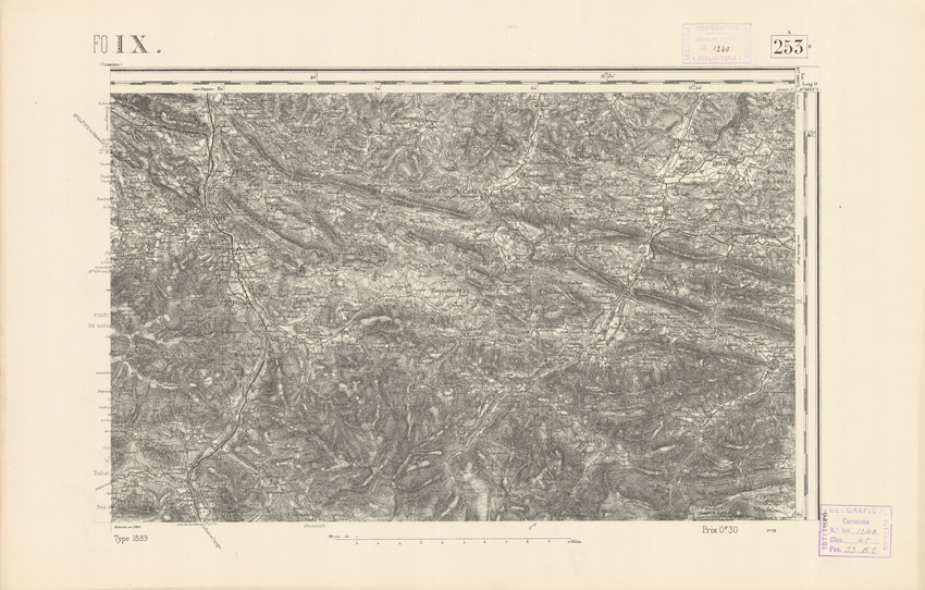 (N:22591) CARTE DE FRANCE - FOIX (B0019186) Carte e stampe antiche: riproduzione a colori su carta (formato A2)