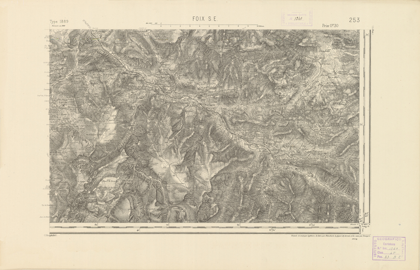 (N:22592) CARTE DE FRANCE - FOIX S.E. (B0019187) Carte e stampe antiche: riproduzione a colori su carta (formato A2)