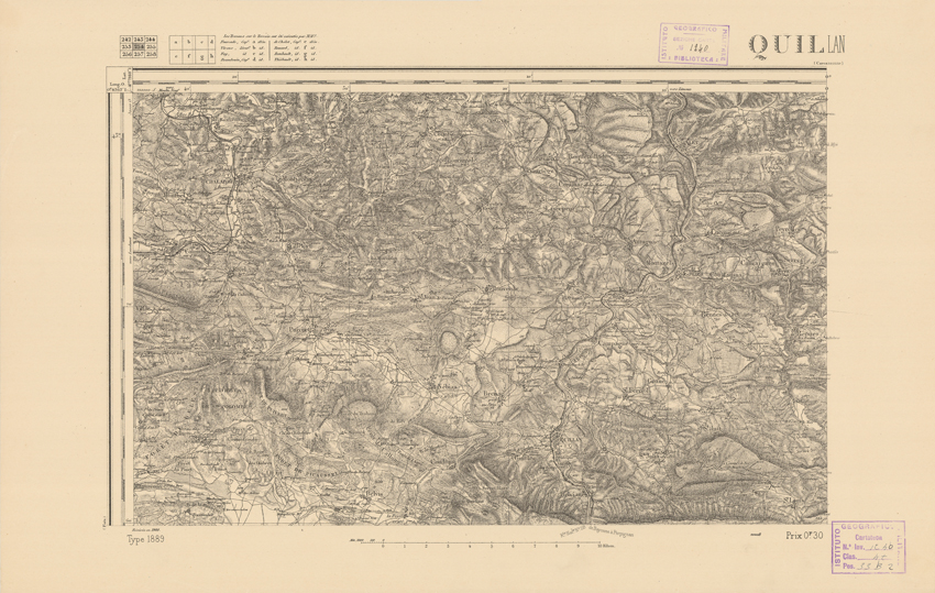 (N:22594) CARTE DE FRANCE - QUILLAN (B0019189) Carte e stampe antiche: riproduzione a colori su carta (formato A2)