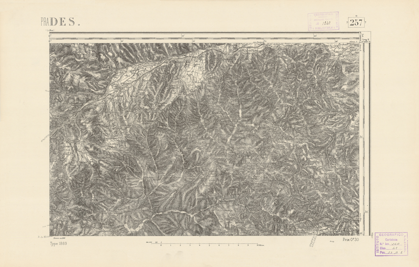 (N:22604) CARTE DE FRANCE - PRADES (B0019199) Carte e stampe antiche: riproduzione a colori su carta (formato A2)