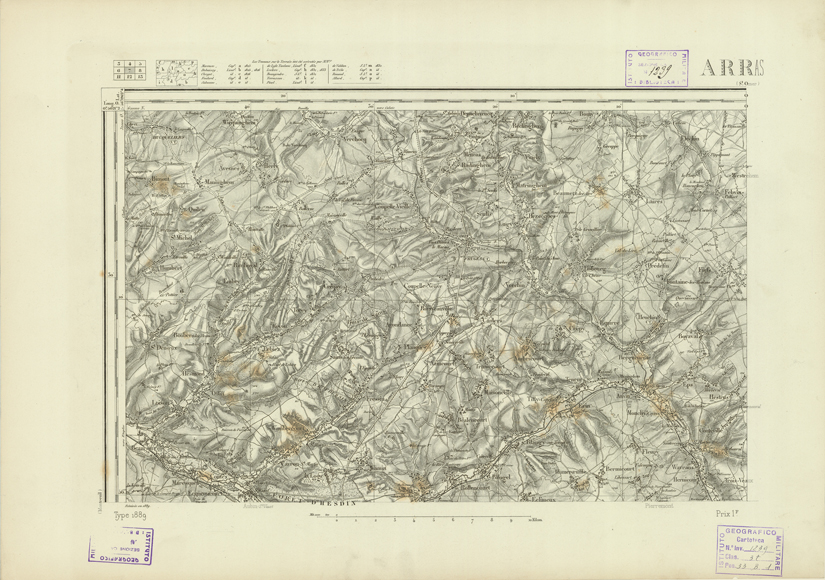 (N:22667) CARTE DE FRANCE - ARRAS (B0019243) Carte e stampe antiche: riproduzione a colori su carta (formato A2)