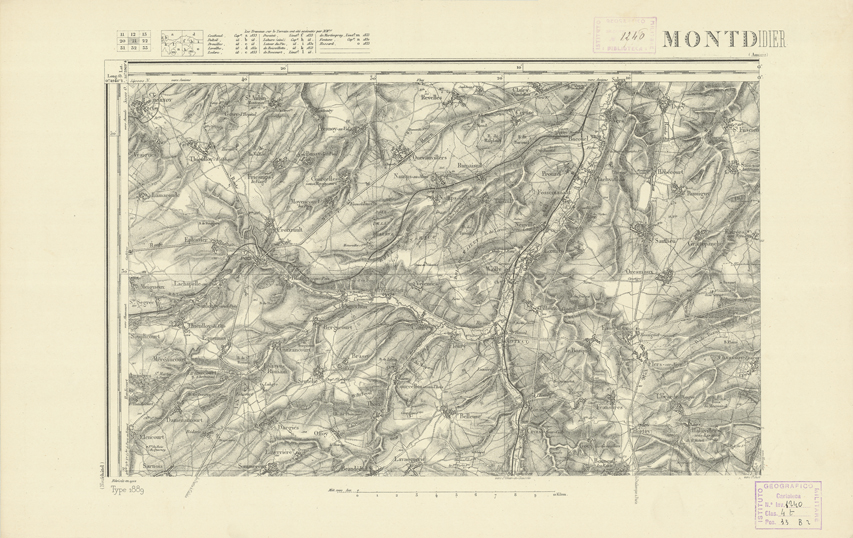 (N:22695) CARTE DE FRANCE - MONTDIDIER (B0019272) Carte e stampe antiche: riproduzione a colori su carta (formato A2)