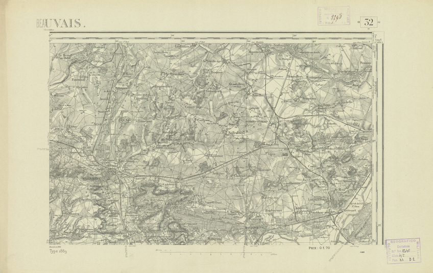 (N:22708) CARTE DE FRANCE - BEAUVAIS (B0019285) Carte e stampe antiche: riproduzione a colori su carta (formato A2)