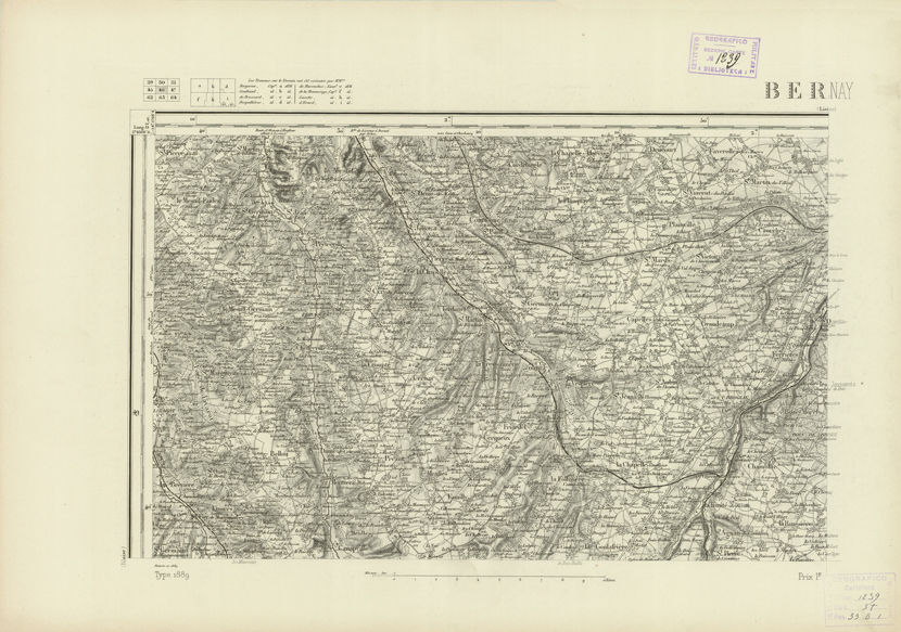 (N:22715) CARTE DE FRANCE - BERNAY (B0019292) Carte e stampe antiche: riproduzione a colori su carta (formato A2)