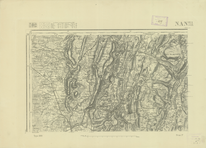 (N:22753) CARTE DE FRANCE - NANTUA (B0019330) Carte e stampe antiche: riproduzione a colori su carta (formato A2)
