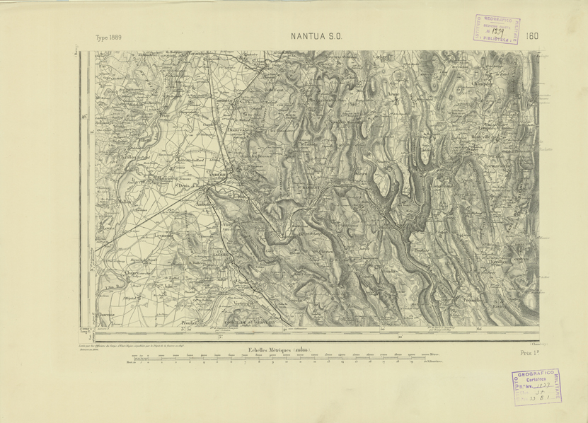 (N:22756) CARTE DE FRANCE - NANTUA S.O. (B0019333) Carte e stampe antiche: riproduzione a colori su carta (formato A2)