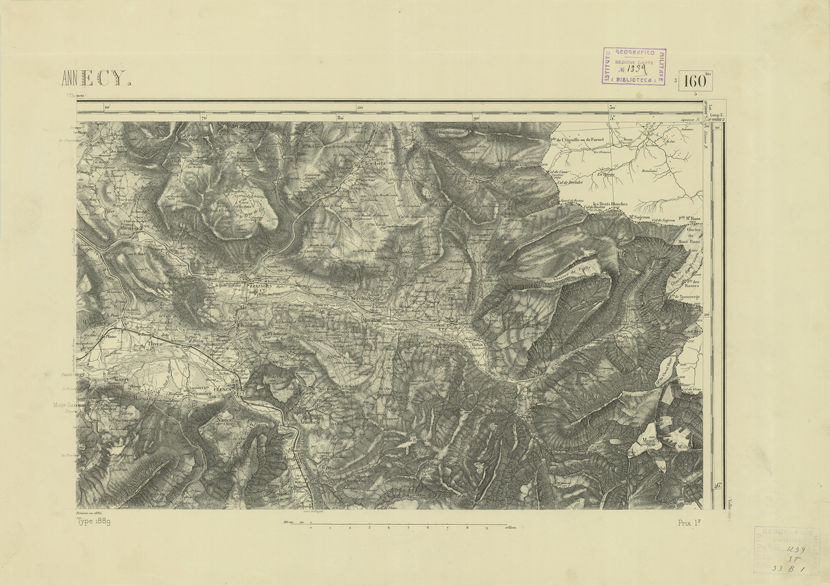 (N:22758) CARTE DE FRANCE - ANNECY (B0019335) Carte e stampe antiche: riproduzione a colori su carta (formato A2)