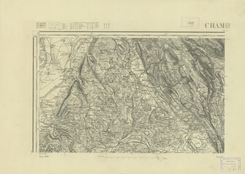 (N:22771) CARTE DE FRANCE - CHAMBERY (B0019348) Carte e stampe antiche: riproduzione a colori su carta (formato A2)