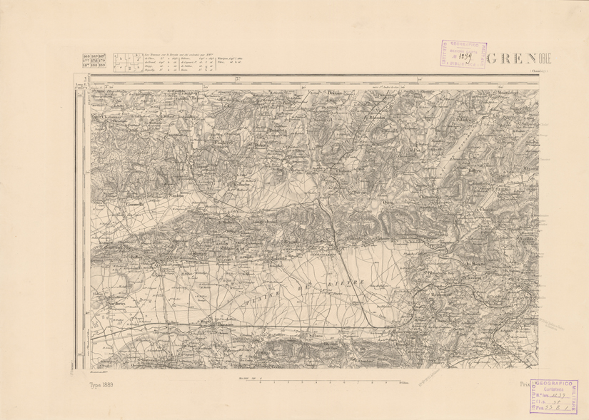 (N:22788) CARTE DE FRANCE - GRENOBLE (B0019366) Carte e stampe antiche: riproduzione a colori su carta (formato A2)