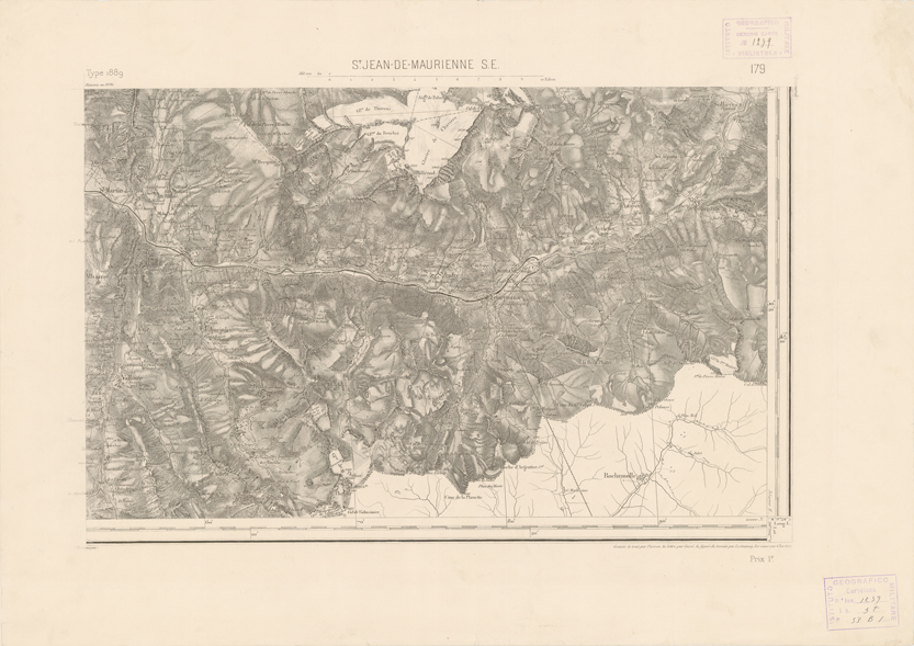 (N:22793) CARTE DE FRANCE - SAINT JEAN DE MAURIENNE S.E. (B0019371) Carte e stampe antiche: riproduzione a colori su carta (formato A2)