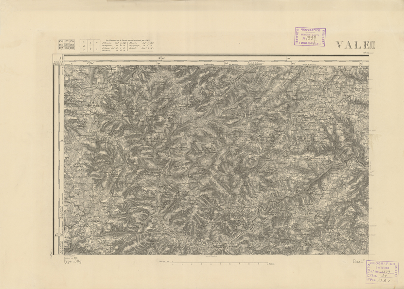 (N:22805) CARTE DE FRANCE - VALENCE (B0019383) Carte e stampe antiche: riproduzione a colori su carta (formato A2)