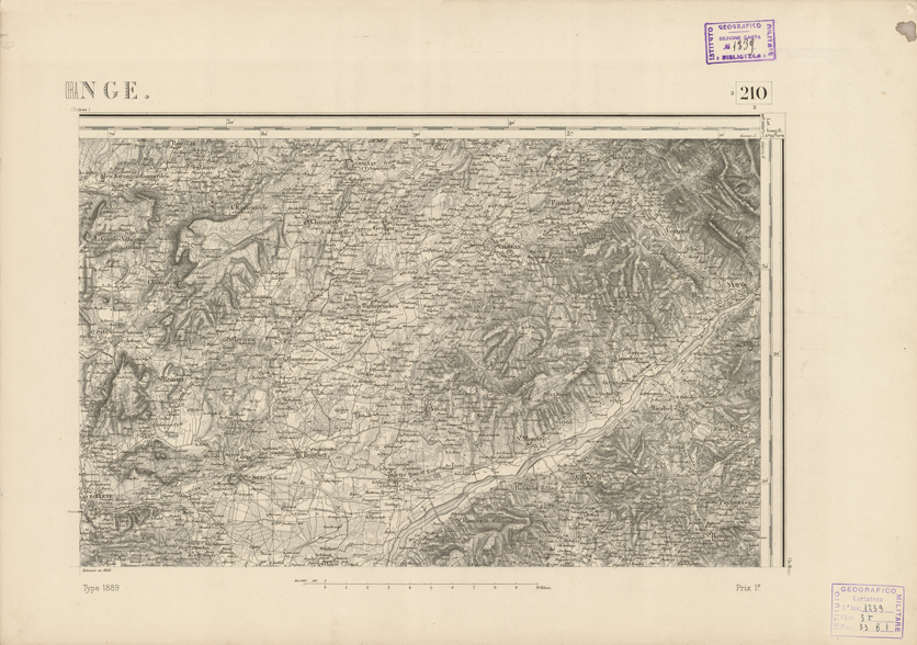 (N:22850) CARTE DE FRANCE - ORANGE (B0019429) Carte e stampe antiche: riproduzione a colori su carta (formato A2)