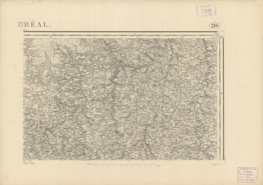 (N:22871) CARTE DE FRANCE - MONTREAL (B0019451) Carte e stampe antiche: riproduzione a colori su carta (formato A2)