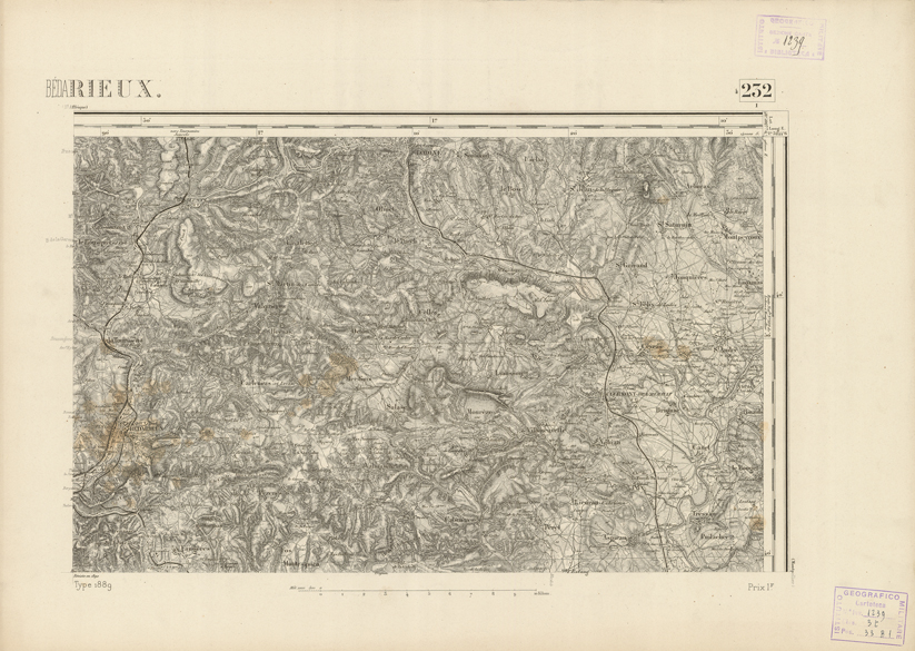 (N:22915) CARTE DE FRANCE - BEDARIEUX (B0019496) Carte e stampe antiche: riproduzione a colori su carta (formato A2)