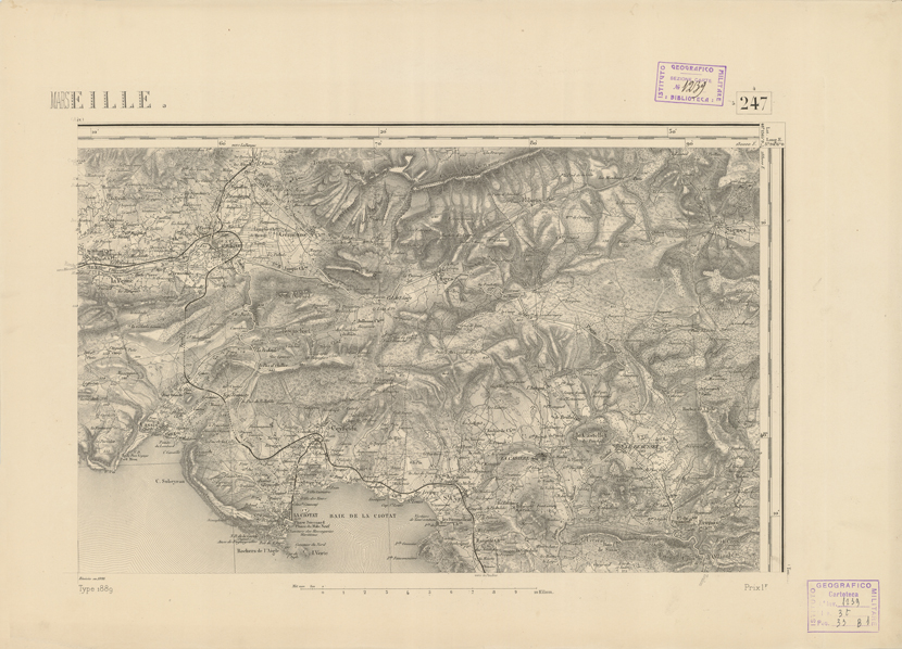 (N:22957) CARTE DE FRANCE - MARSEILLE (B0019538) Carte e stampe antiche: riproduzione a colori su carta (formato A2)