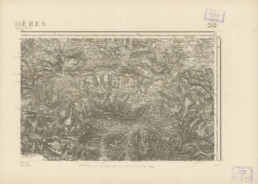 (N:22971) CARTE DE FRANCE - BAGNRES DE LUCHON (B0019552) Carte e stampe antiche: riproduzione a colori su carta (formato A2)
