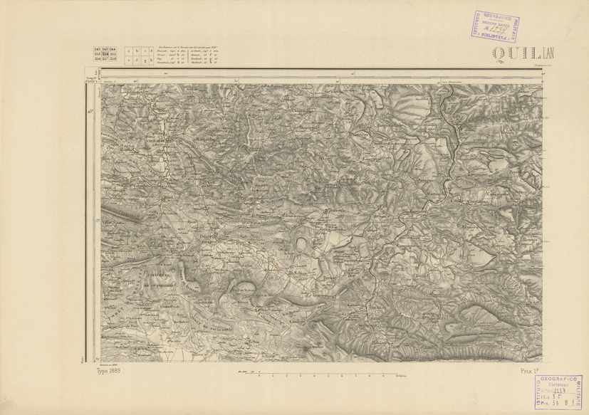 (N:22978) CARTE DE FRANCE - QUILLAN (B0019559) Carte e stampe antiche: riproduzione a colori su carta (formato A2)