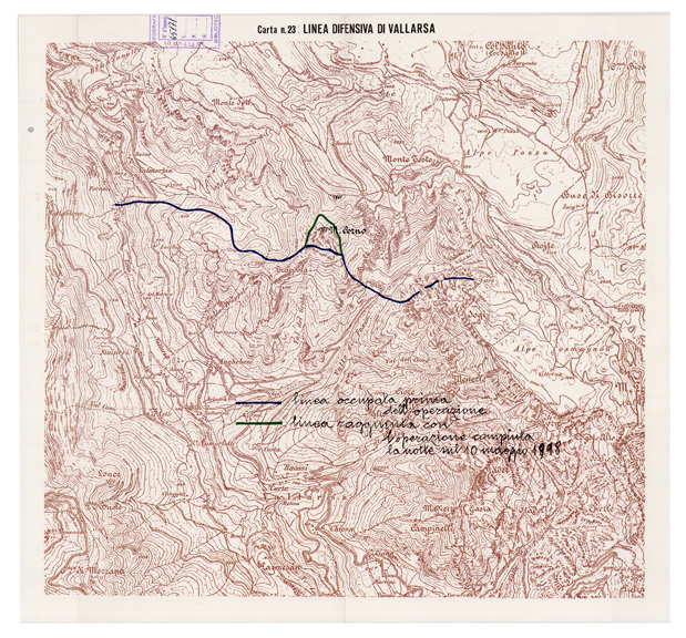 (N:29023) L'ESERCITO ITALIANO NELLA GRANDE GUERRA (1915-1918) - Carta n. 23: LINEA DIFENSIVA DI VALLARSA (B0019906) Carte e stampe antiche: riproduzione a colori su carta (formato A2)