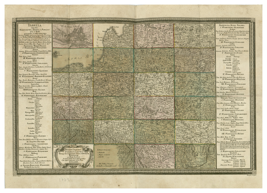 (N:34184) POLONIA ABTHEILLUNG DER POHLNISCHE LAND etc... - QUADRO D'UNIONE (B0020149) Carte e stampe antiche: riproduzione a colori su carta (formato A2)